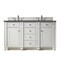 James Martin Vanities Bristol 60in Double Vanity, Bright White w/ 3 CM Charcoal Soapstone Quartz Top 157-V60D-BW-3CSP - alternate 1